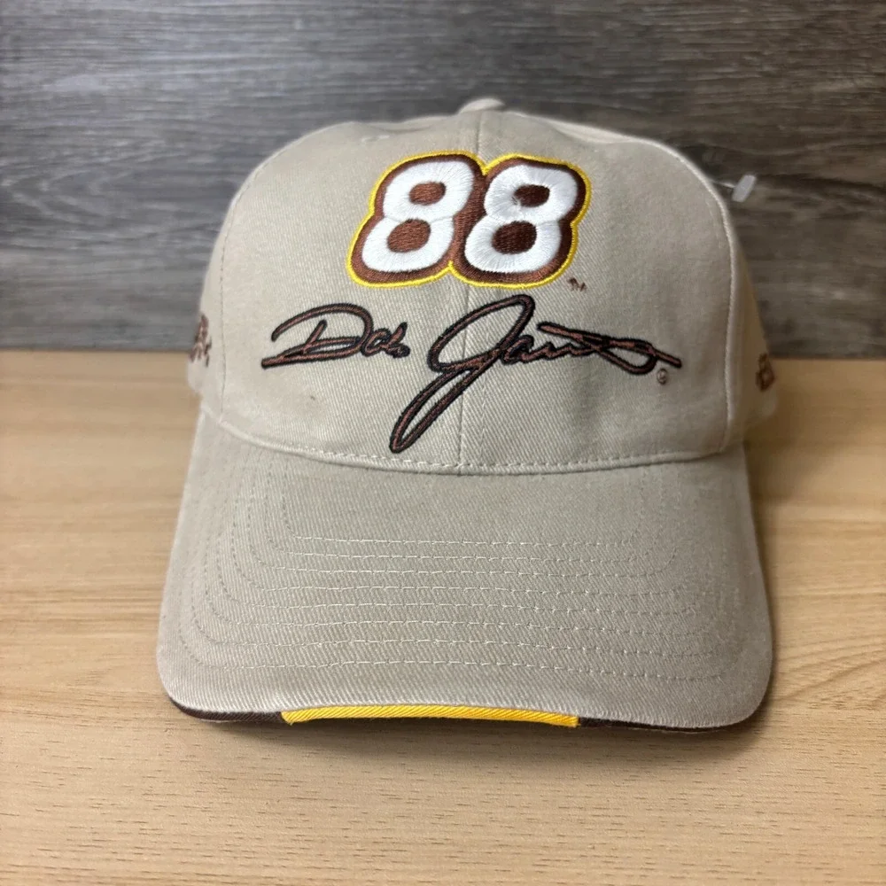 Vintage Nascar Hat Cap Strap Back Brown Dale Jarrett Racing Adjustable UPS